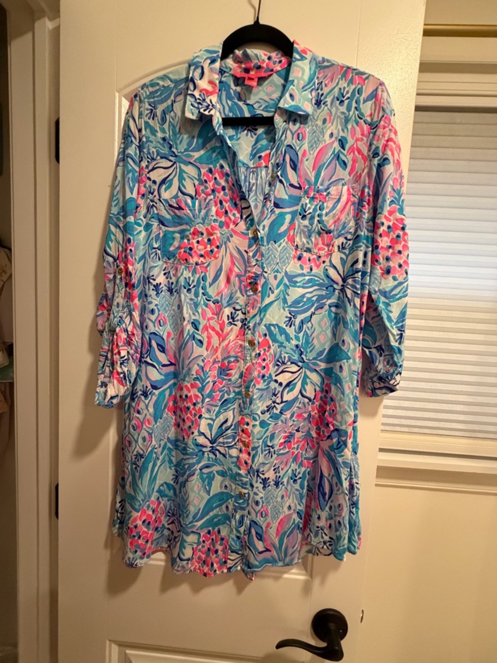 Lilly Pulitzer Tropical Print Coverup in Blue and Pink